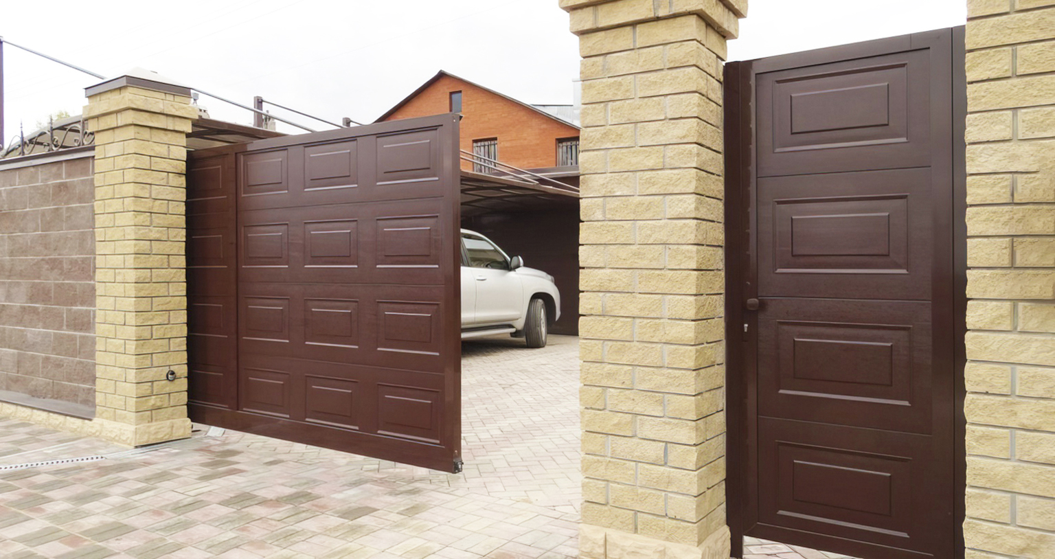 Ворота с калиткой в Тбилисской под ключ